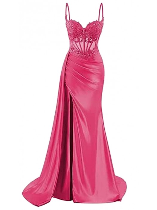Vestito Donna Maxi Diciottesimo Festa Occasione Speciale Party Dress Fucsia  110551B